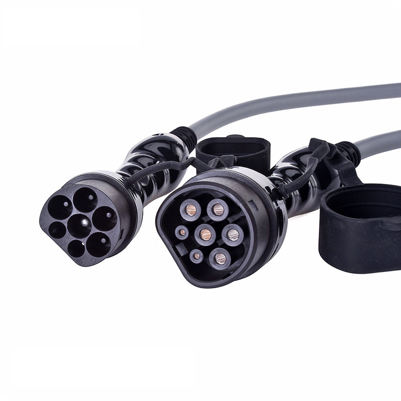 UL94V Electrical Outlet Plug Socket To Car Charger Converter Type 1 To Type 2 Charging Adapter